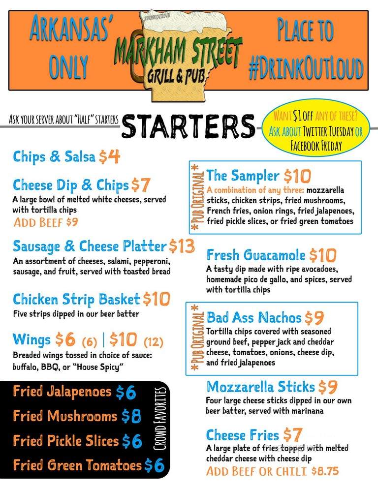 Markham Street Grill & Pub - Little Rock, AR menu_pic