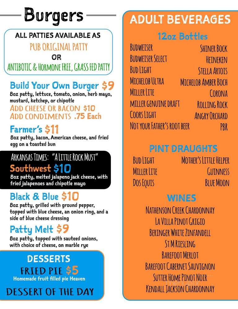 Markham Street Grill & Pub - Little Rock, AR menu_pic