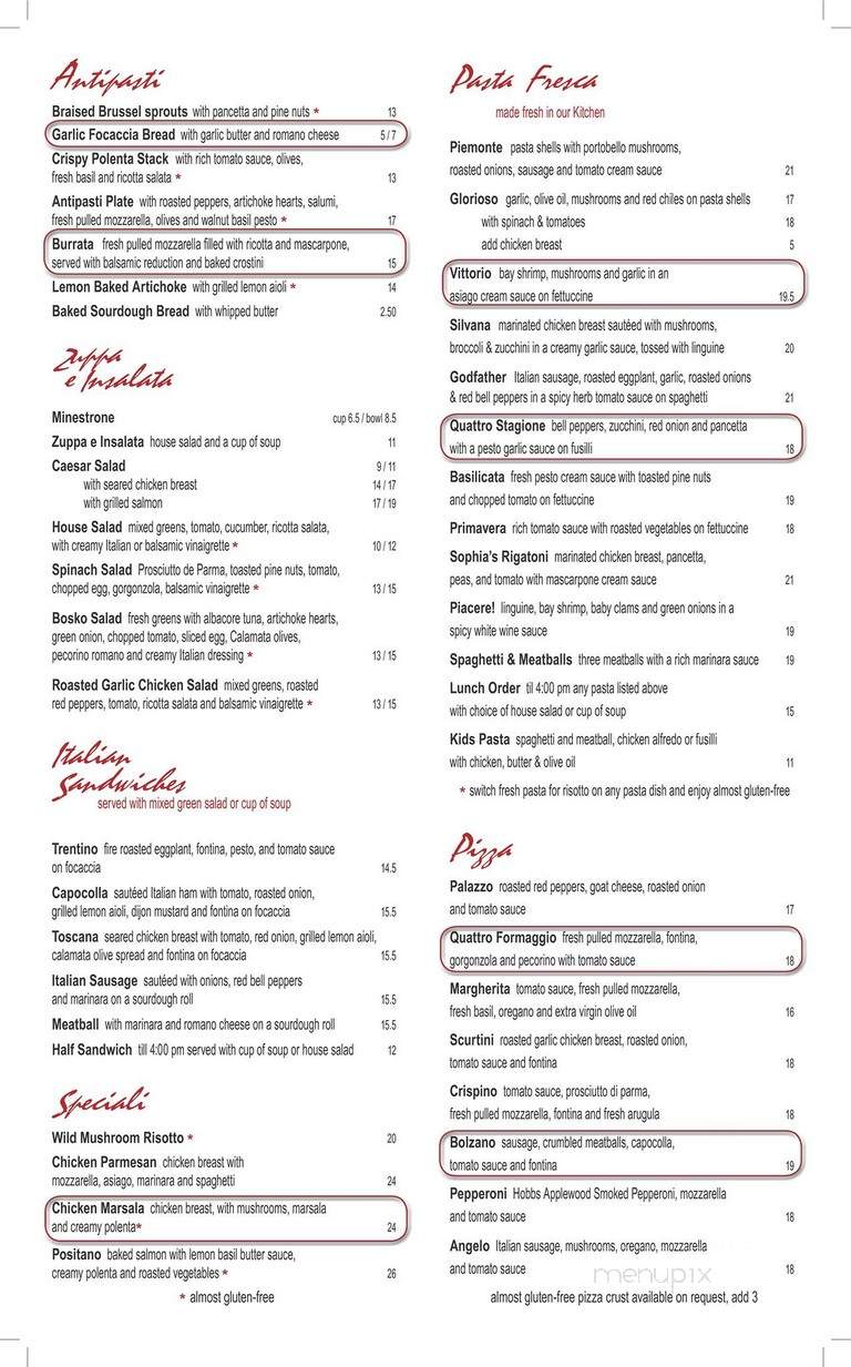 Bosko's Trattoria - Calistoga, CA menu_pic