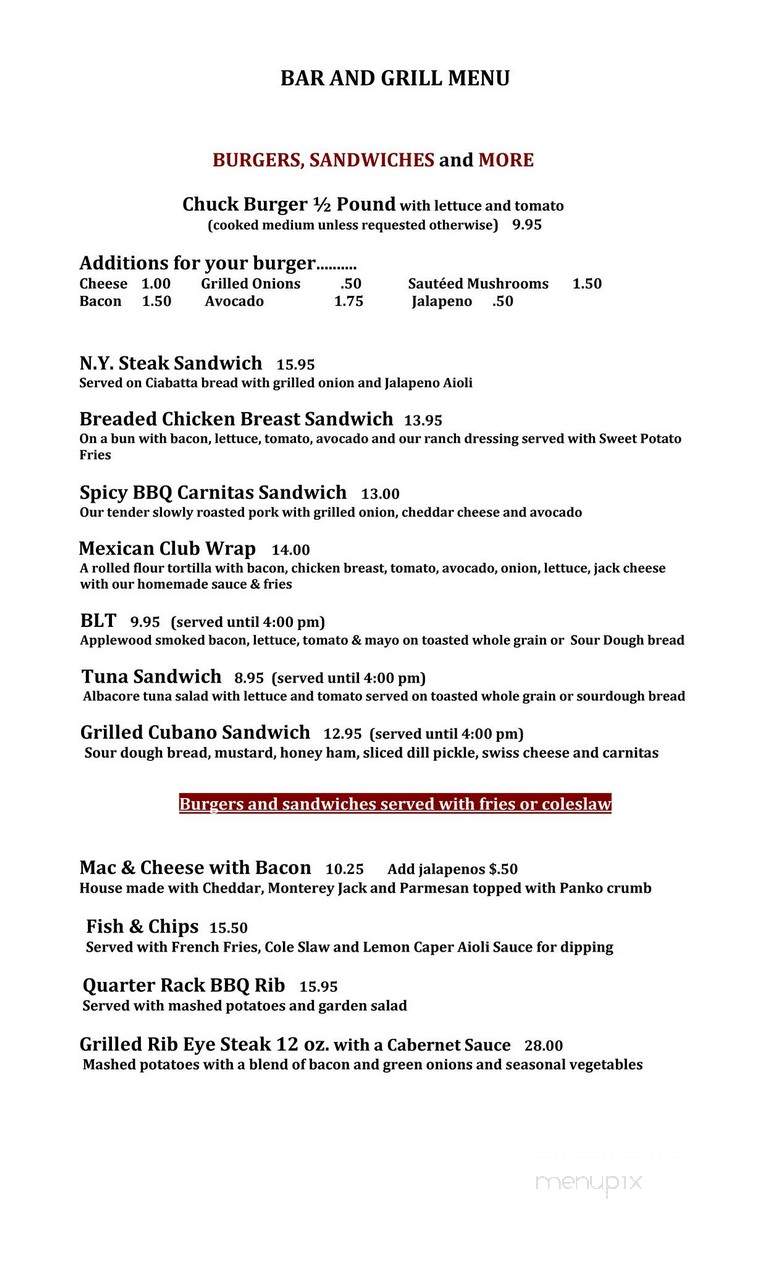 Red Hen Cantina - Napa, CA menu_pic
