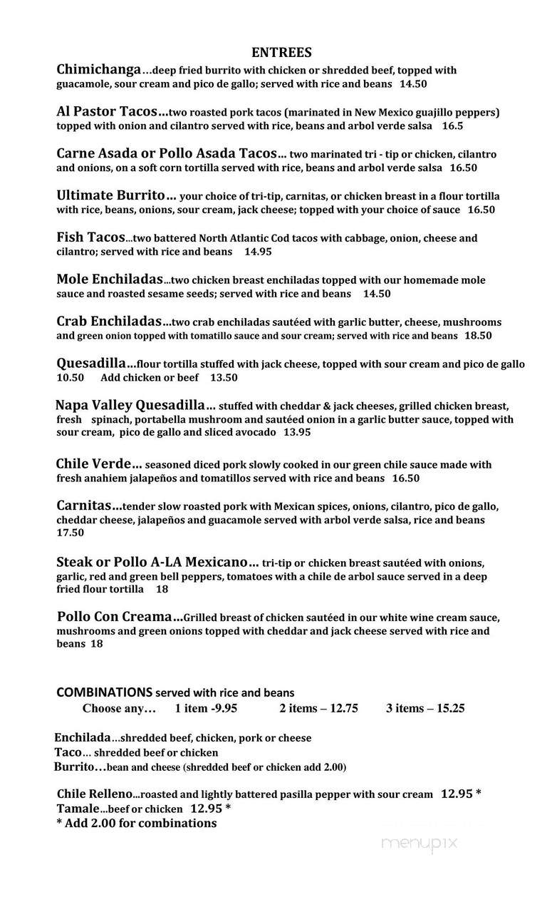 Red Hen Cantina - Napa, CA menu_pic