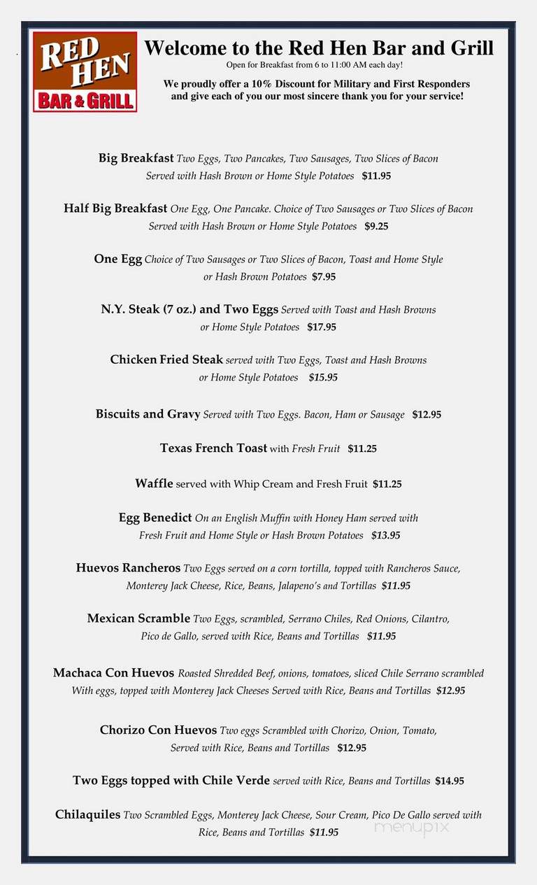 Red Hen Cantina - Napa, CA menu_pic