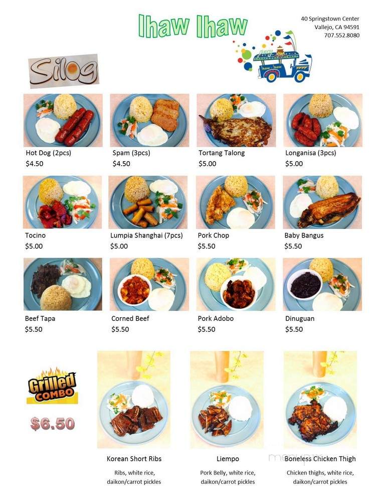 Ihaw Ihaw - Vallejo, CA menu_pic