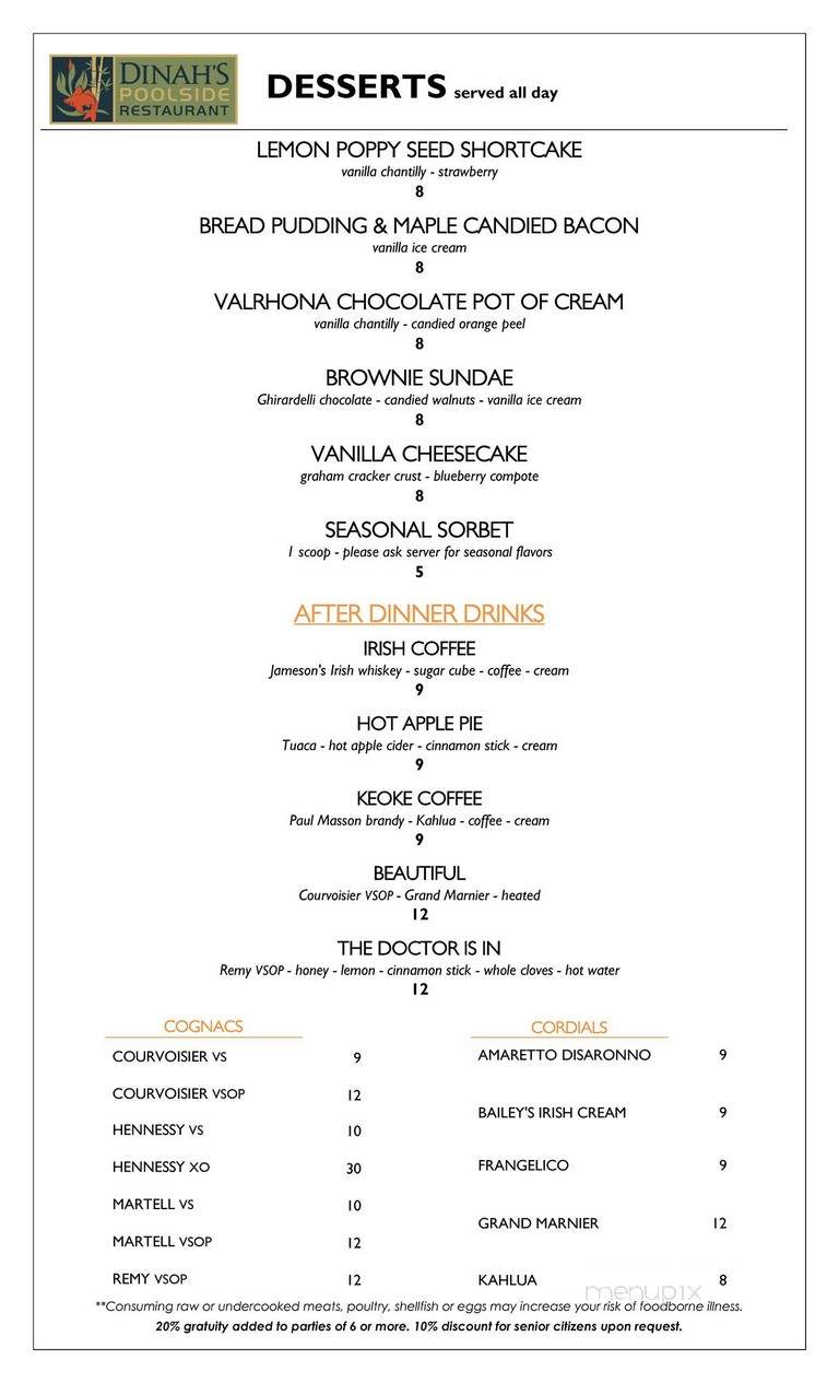 Dinah's Garden Hotel - Palo Alto, CA menu_pic