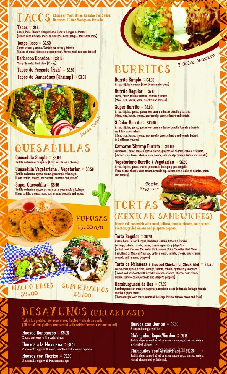 Taqueria Reynoso - Oakland, CA menu_pic