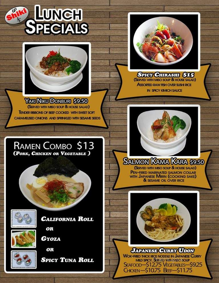Shiki Japanese Cuisine - San Mateo, CA menu_pic