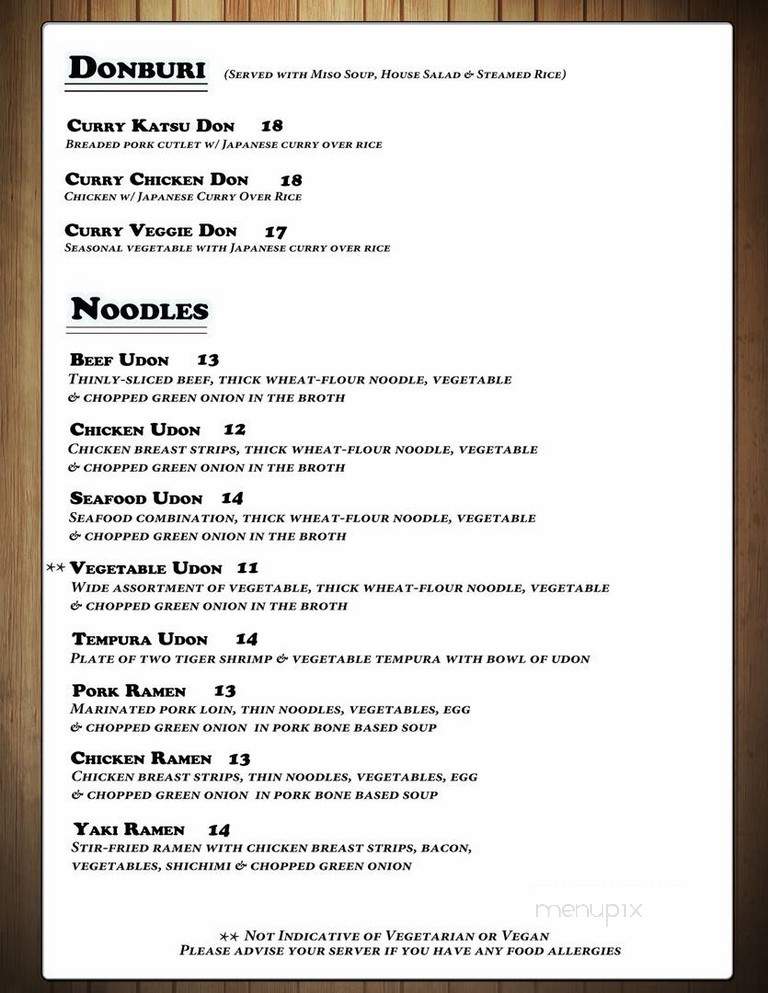 Shiki Japanese Cuisine - San Mateo, CA menu_pic