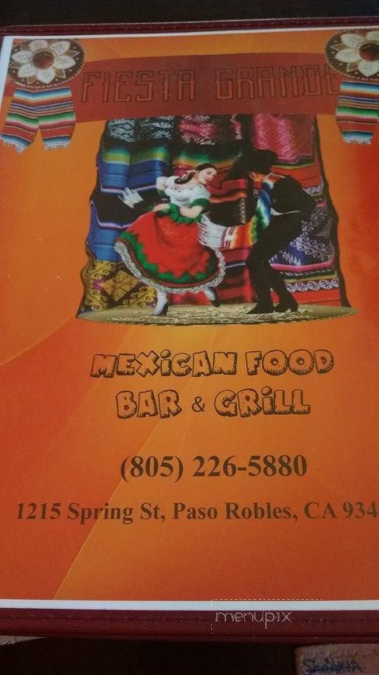 El Grande Restaurant - Paso Robles, CA menu_pic