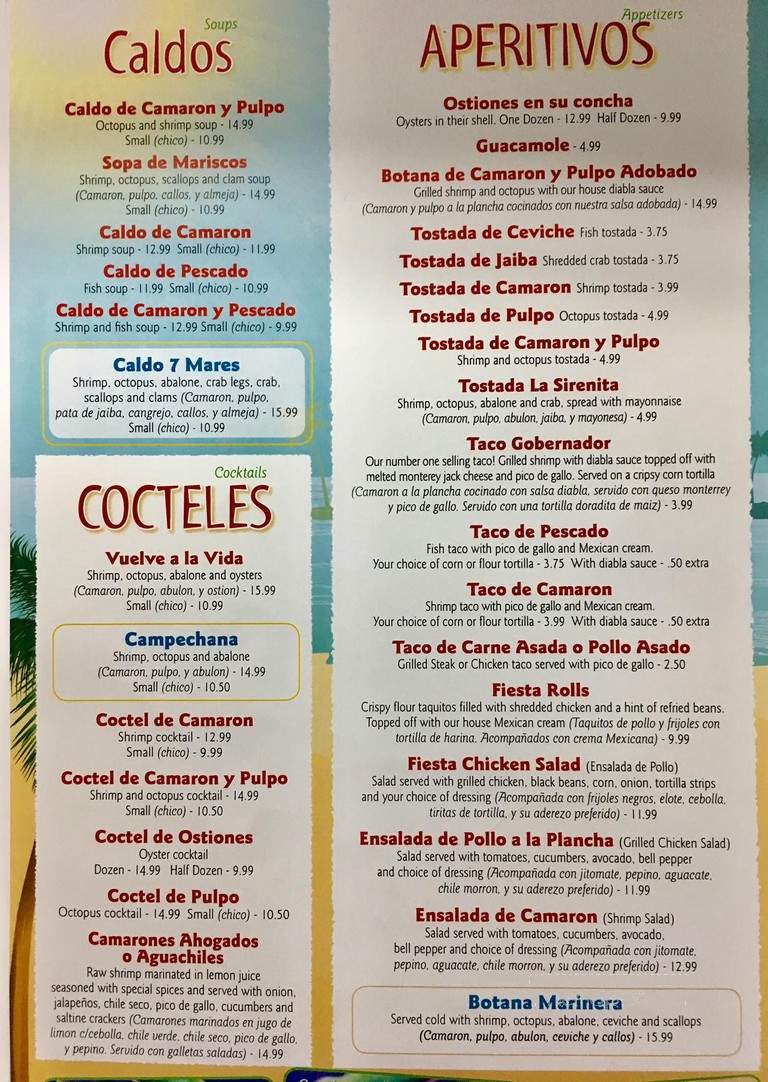 Mariscos Ensenada - Santa Maria, CA menu_pic