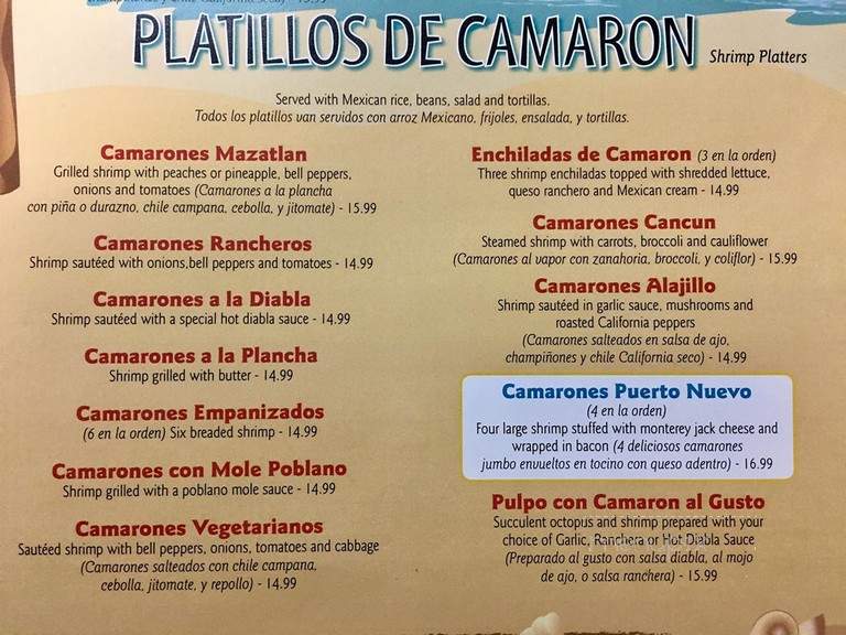 Mariscos Ensenada - Santa Maria, CA menu_pic