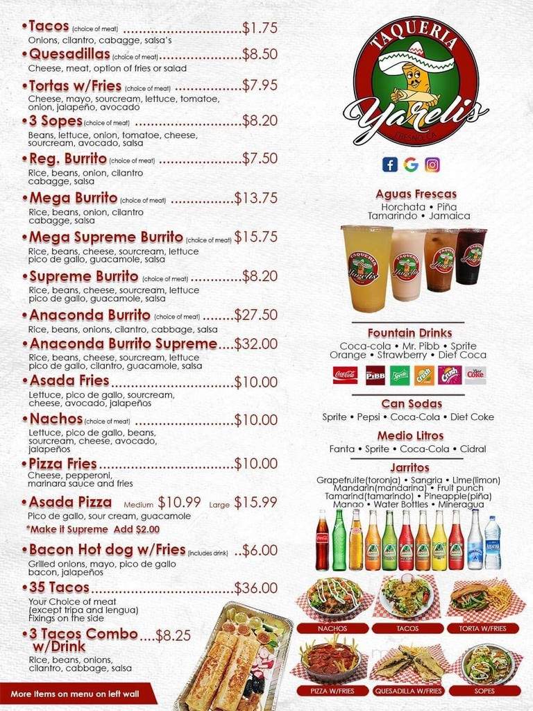 Taqueria Yareli - Fresno, CA menu_pic
