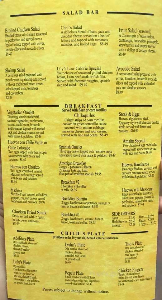 Lily's Cafe - Fresno, CA menu_pic