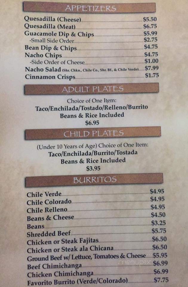 Favorito Restaurant - Fowler, CA menu_pic