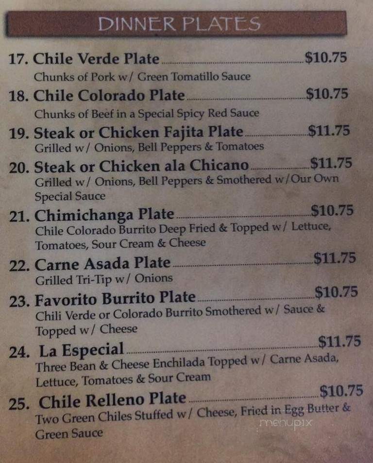 Favorito Restaurant - Fowler, CA menu_pic