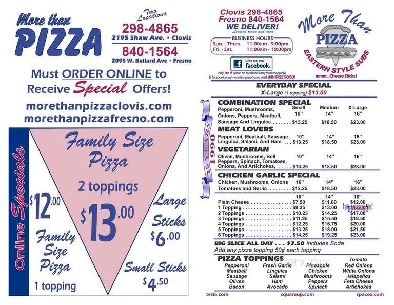 Squares Pizza - Clovis, CA