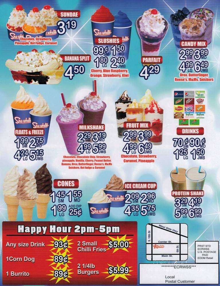 Sno-White Drive-In - Taft, CA menu_pic