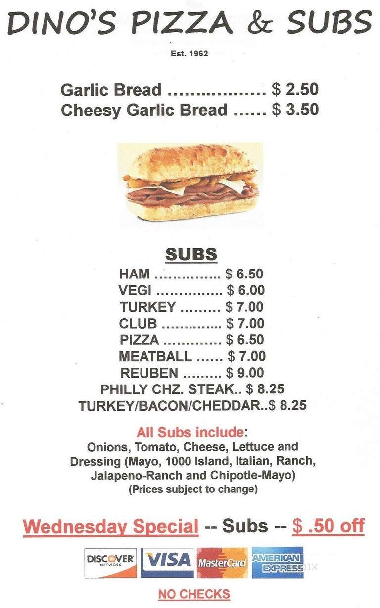 Dino's Pizza - Dinuba, CA menu_pic
