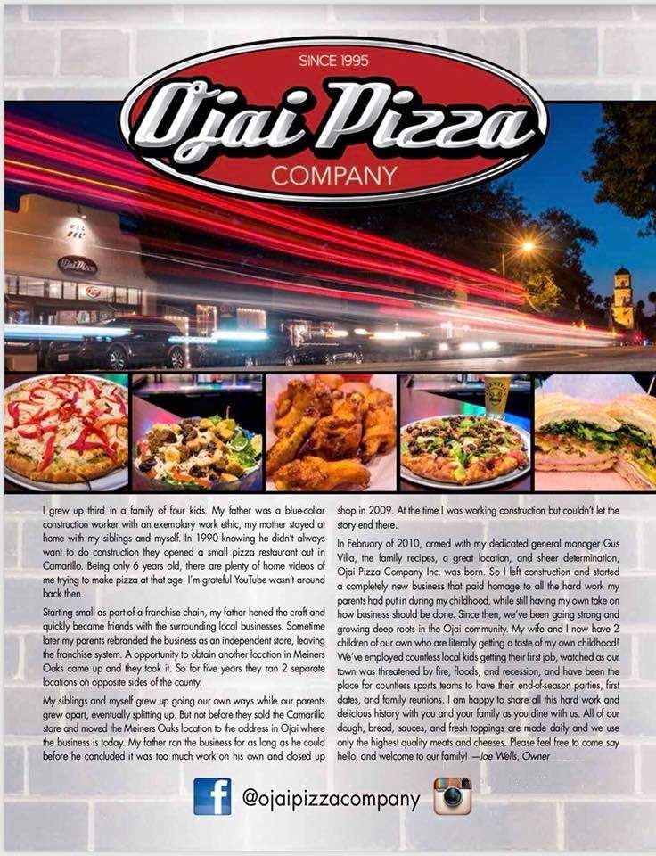 Ojai Pizza - Ojai, CA menu_pic