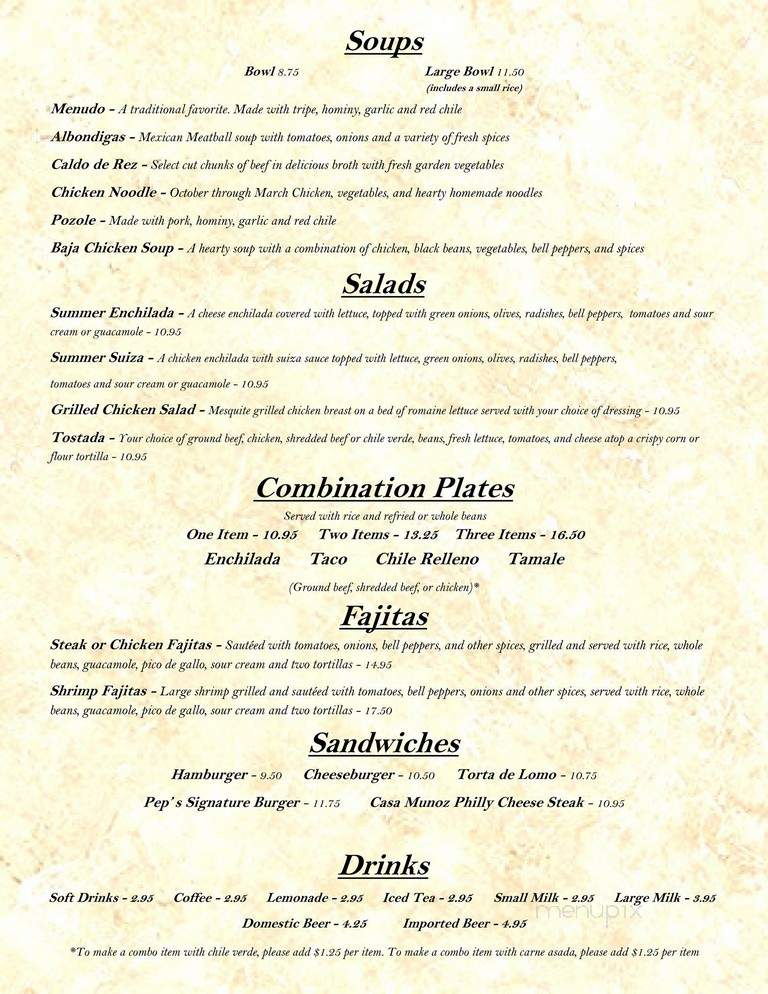 Casa Munoz - Bakersfield, CA menu_pic