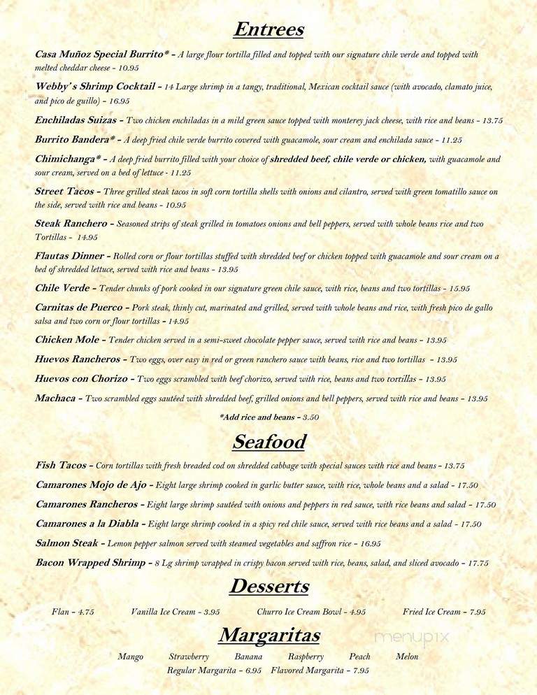 Casa Munoz - Bakersfield, CA menu_pic