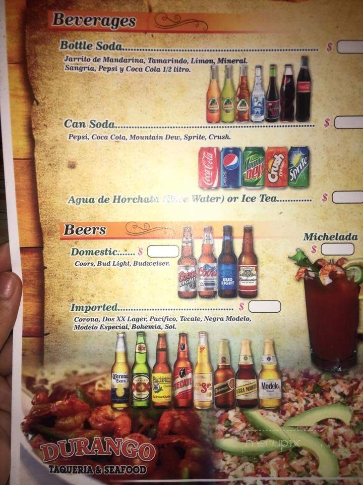 Taqueria Durango - Bakersfield, CA menu_pic