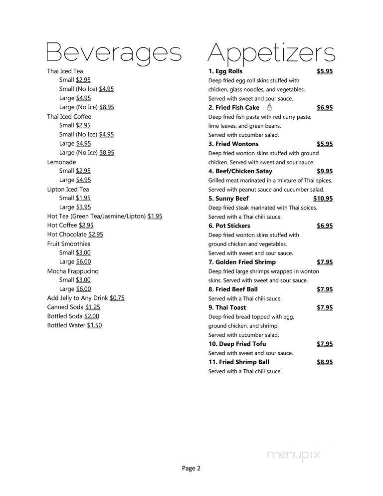 Vanda's Thai Kitchen - Palmdale, CA menu_pic