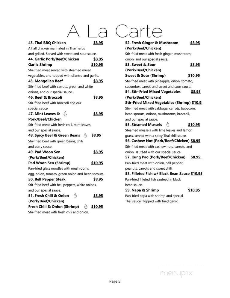 Vanda's Thai Kitchen - Palmdale, CA menu_pic