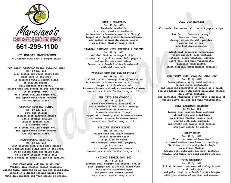 Tiny's Submarine Sandwiches - Canyon Country, CA menu_pic