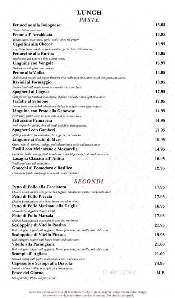 Pastina Restaurant - Los Angeles, CA menu_pic
