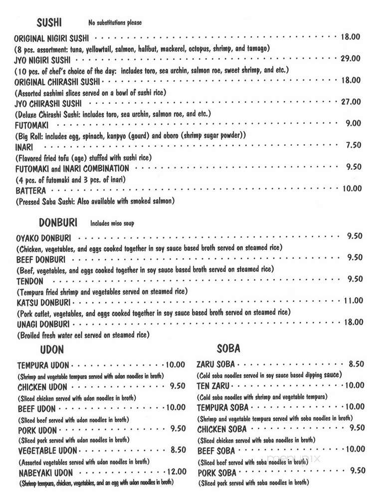 Chiba Japanese - North Hollywood, CA menu_pic