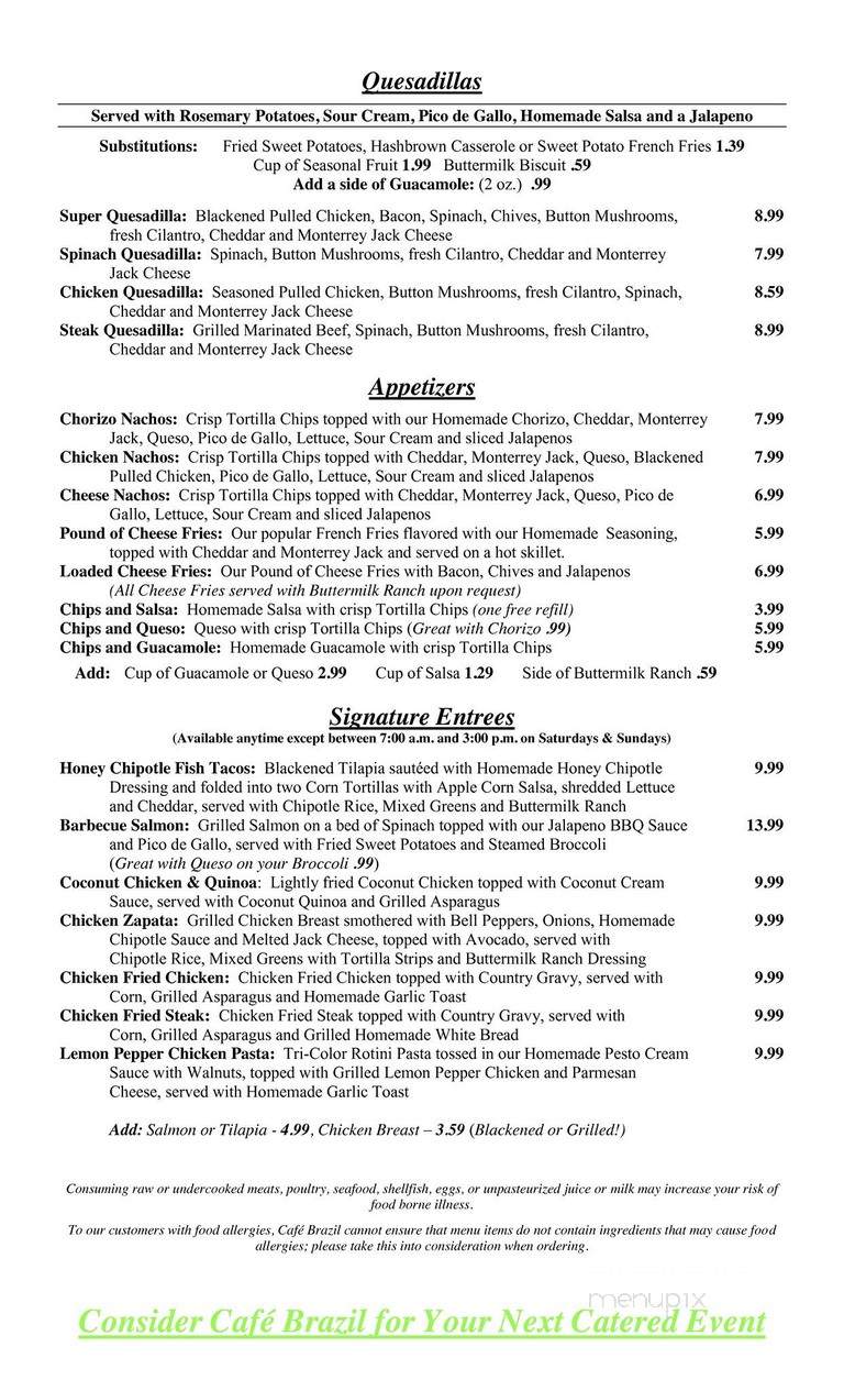 Cafe Brazil - Culver City, CA menu_pic