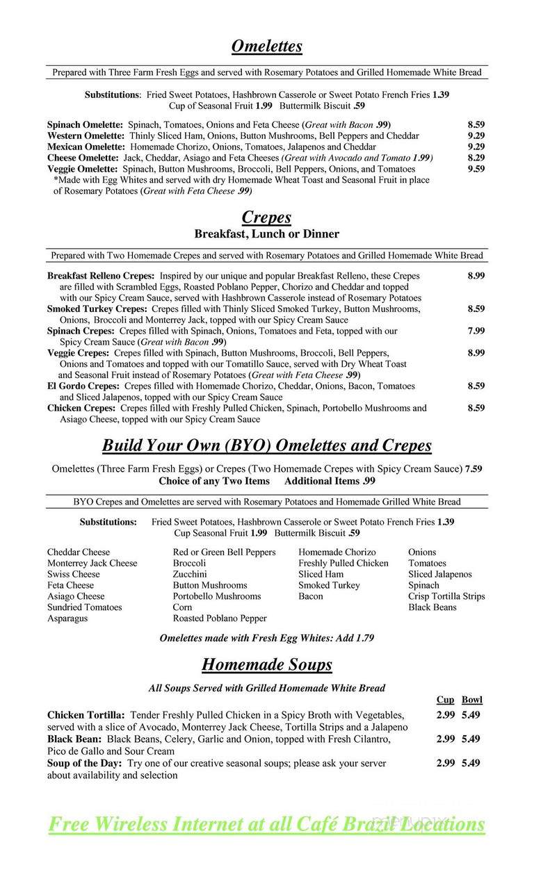 Cafe Brazil - Culver City, CA menu_pic