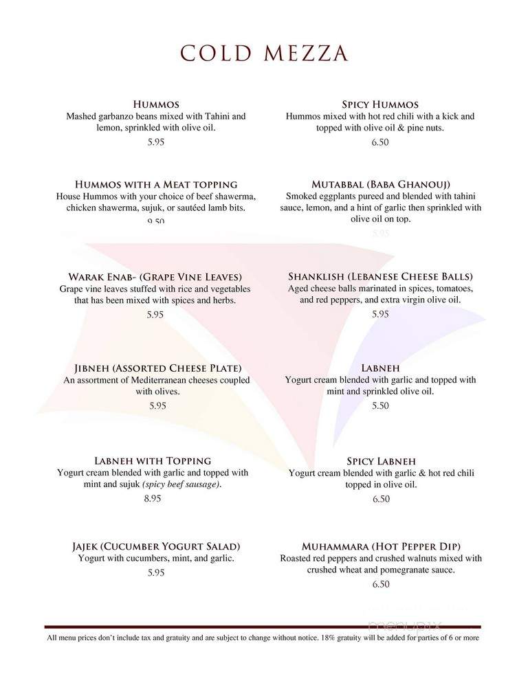 Terrace Restaurant - West Hollywood, CA menu_pic