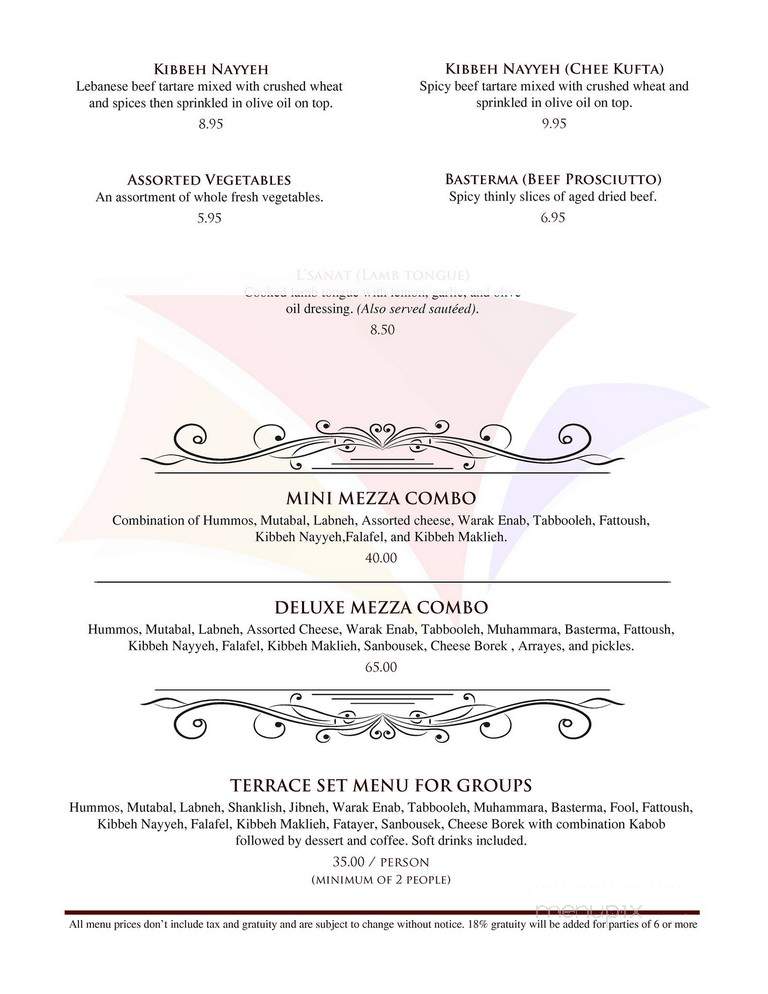 Terrace Restaurant - West Hollywood, CA menu_pic