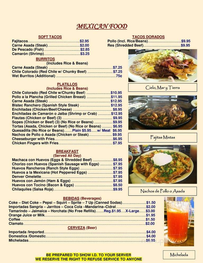 Mariscos Tiajuana - Hawthorne, CA menu_pic