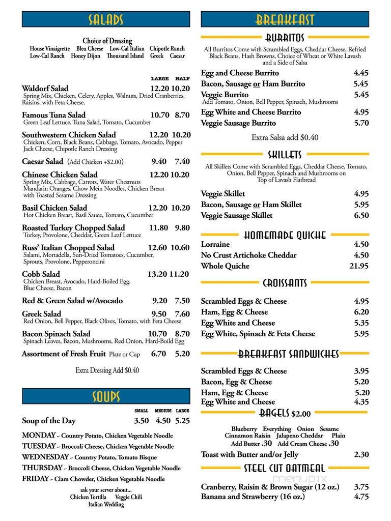 Backstage Cafe - Burbank, CA menu_pic