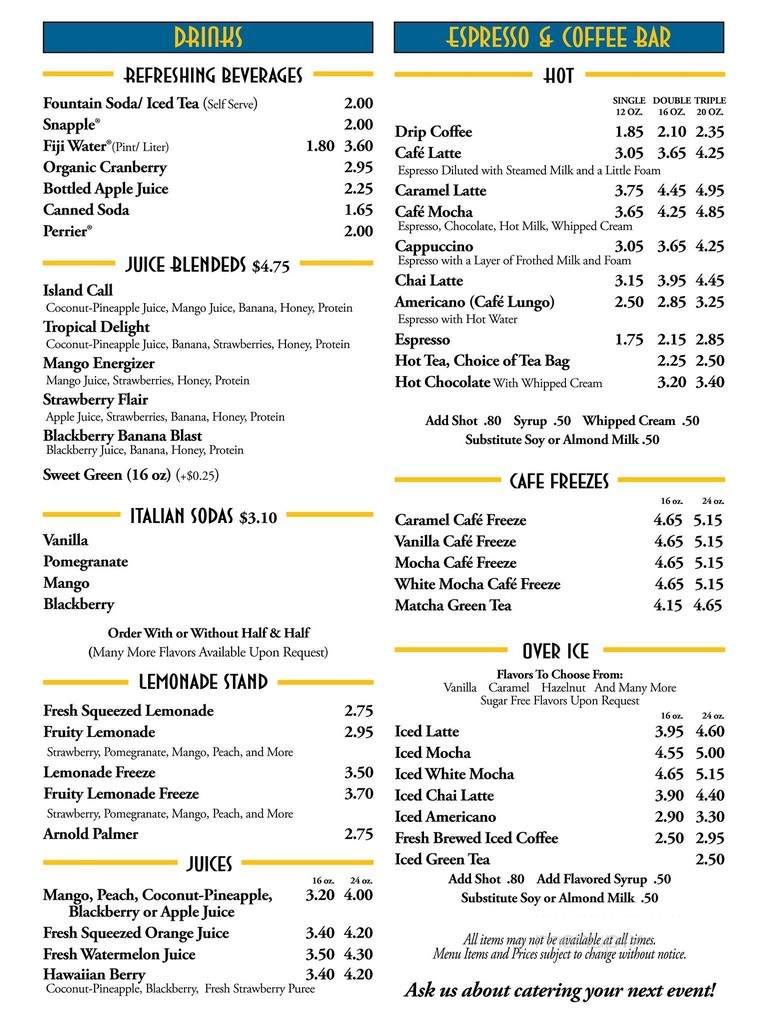 Backstage Cafe - Burbank, CA menu_pic