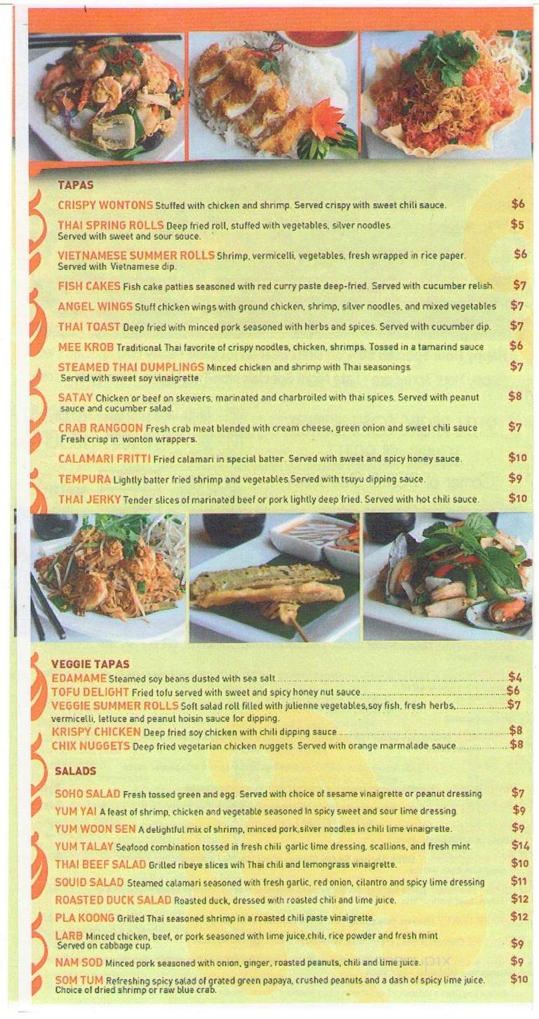 Soho Thai - Lomita, CA menu_pic