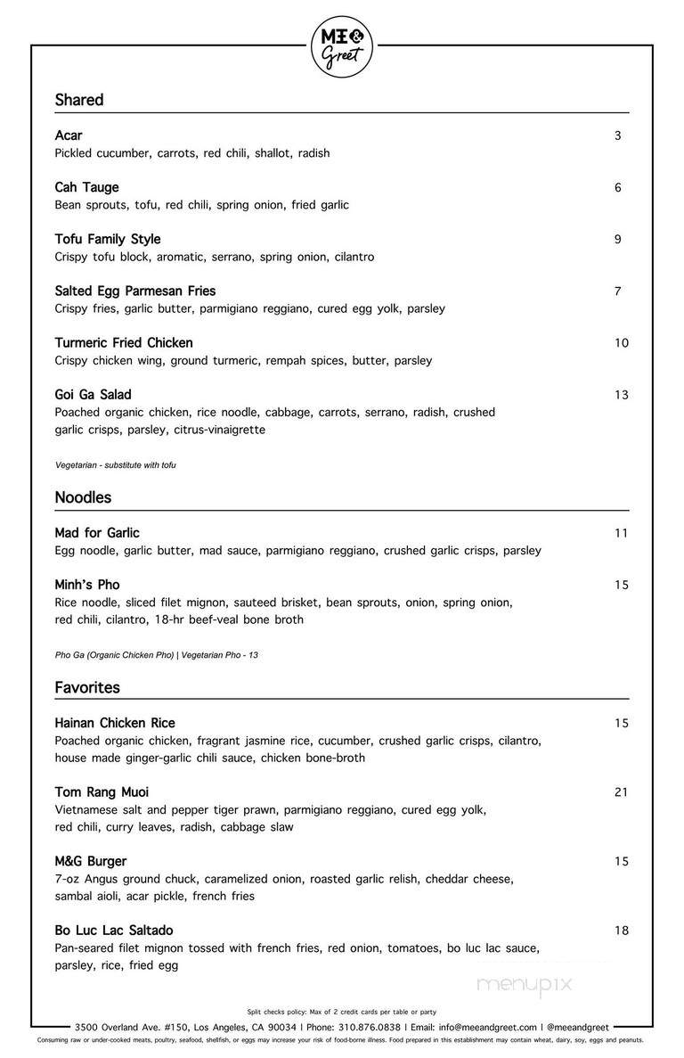 Minh Restaurant - Gardena, CA menu_pic