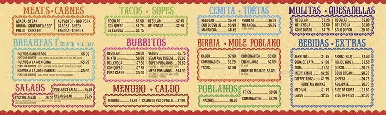Los Poblanos - Los Angeles, CA menu_pic