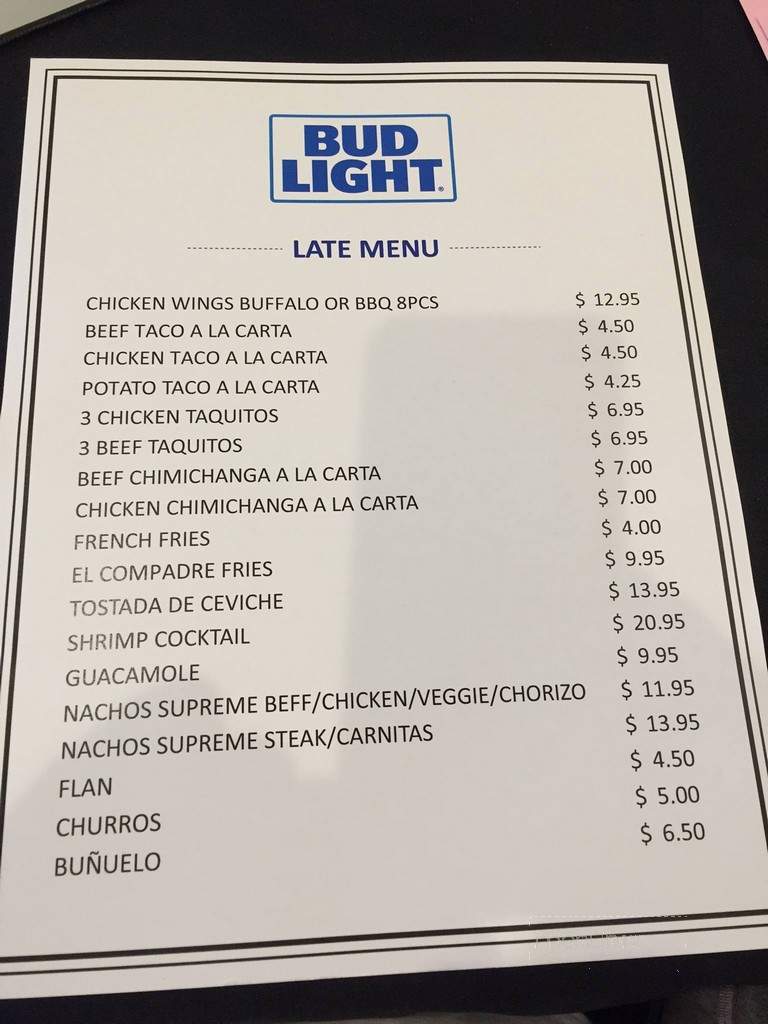 El Compadre Restaurant - Los Angeles, CA menu_pic