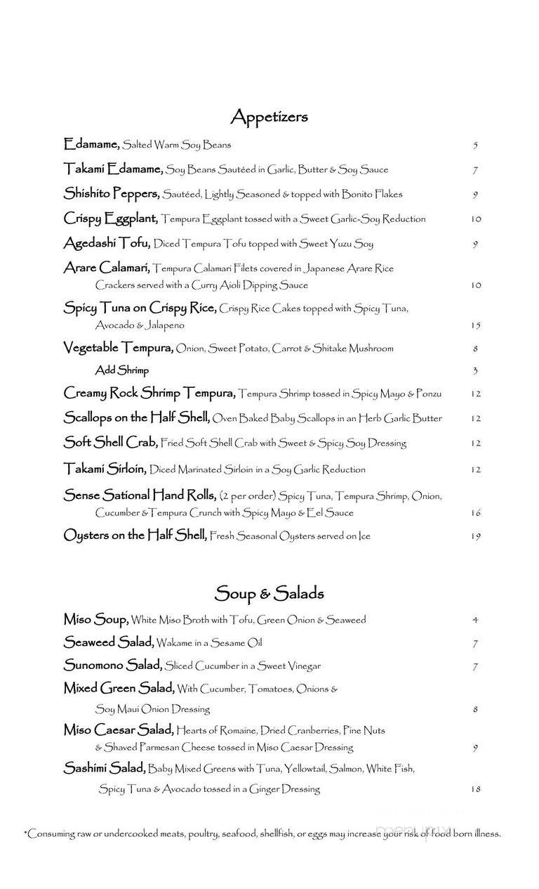Takami Sushi & Robata - Los Angeles, CA menu_pic