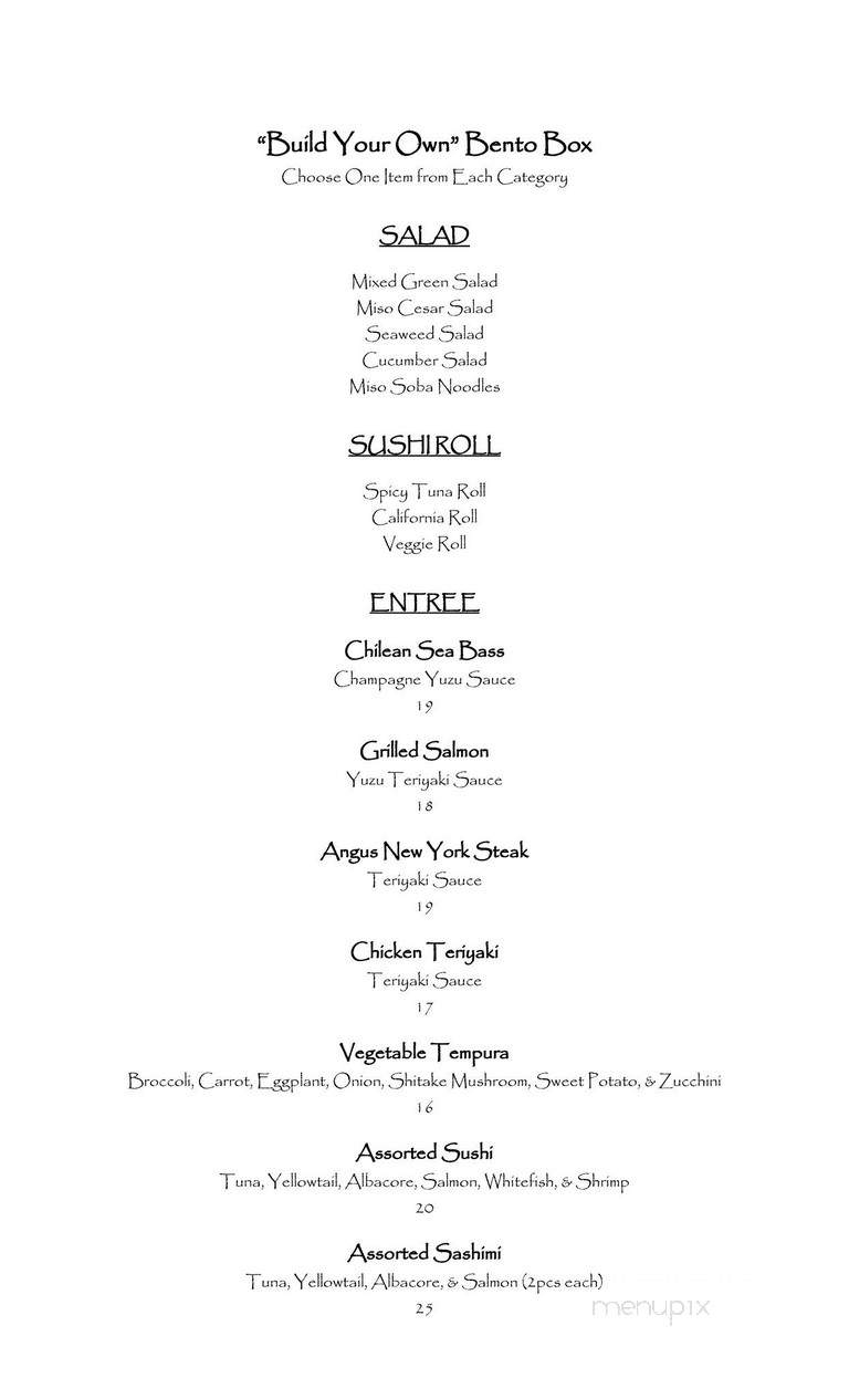 Takami Sushi & Robata - Los Angeles, CA menu_pic