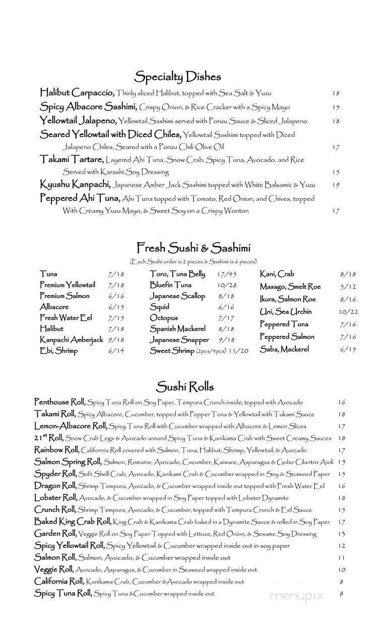 Takami Sushi & Robata - Los Angeles, CA menu_pic