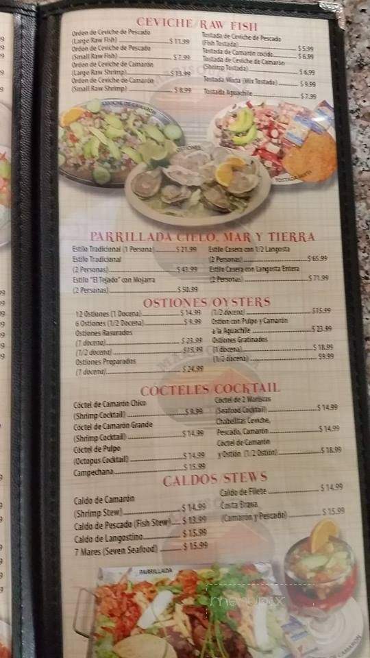 El Tejado - Los Angeles, CA menu_pic