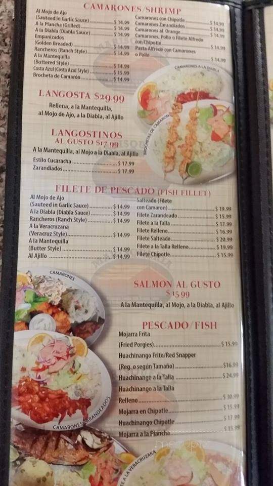 El Tejado - Los Angeles, CA menu_pic