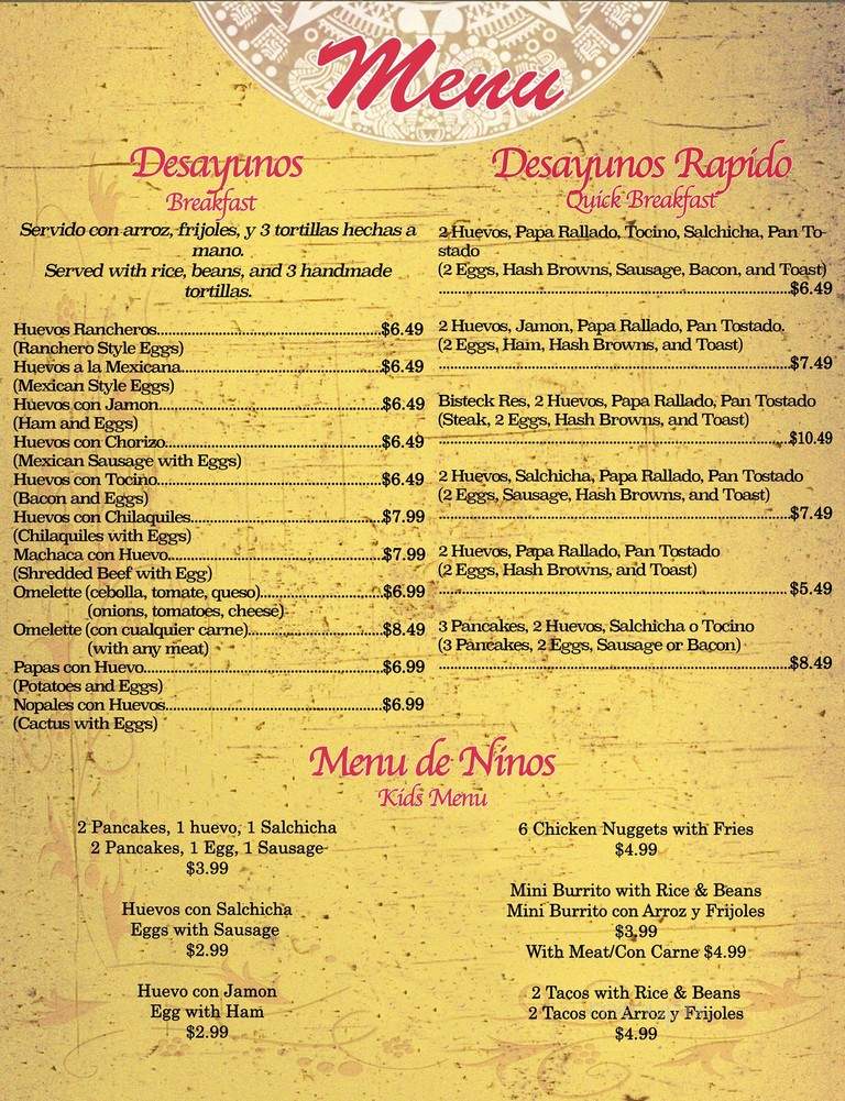 Las Flautas Restaurant - Los Angeles, CA menu_pic