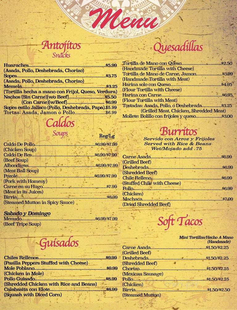 Las Flautas Restaurant - Los Angeles, CA menu_pic