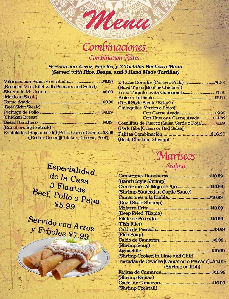 Las Flautas Restaurant - Los Angeles, CA menu_pic
