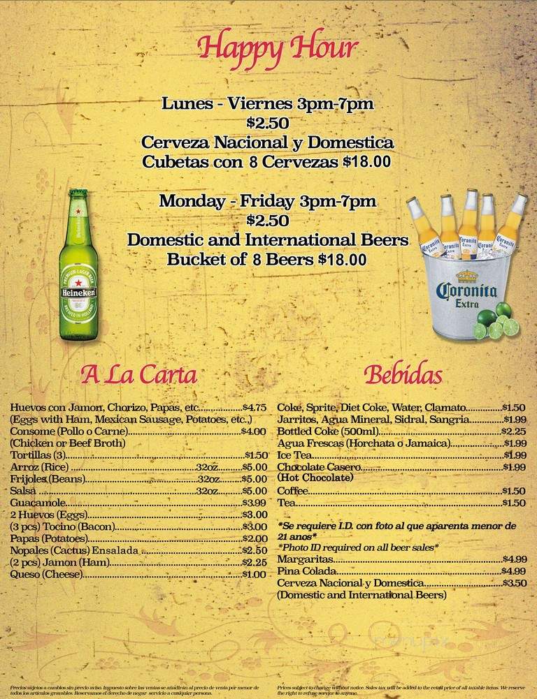 Las Flautas Restaurant - Los Angeles, CA menu_pic
